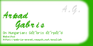 arpad gabris business card